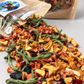 Close up of colorful dehydrated fruit and vegetable pieces for dogs