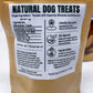 Back of Titan's Treats dehydrated tilapia dog treats package with product information