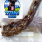 Titan's Treats dehydrated whole turkey neck dog chew in vacuum sealed package