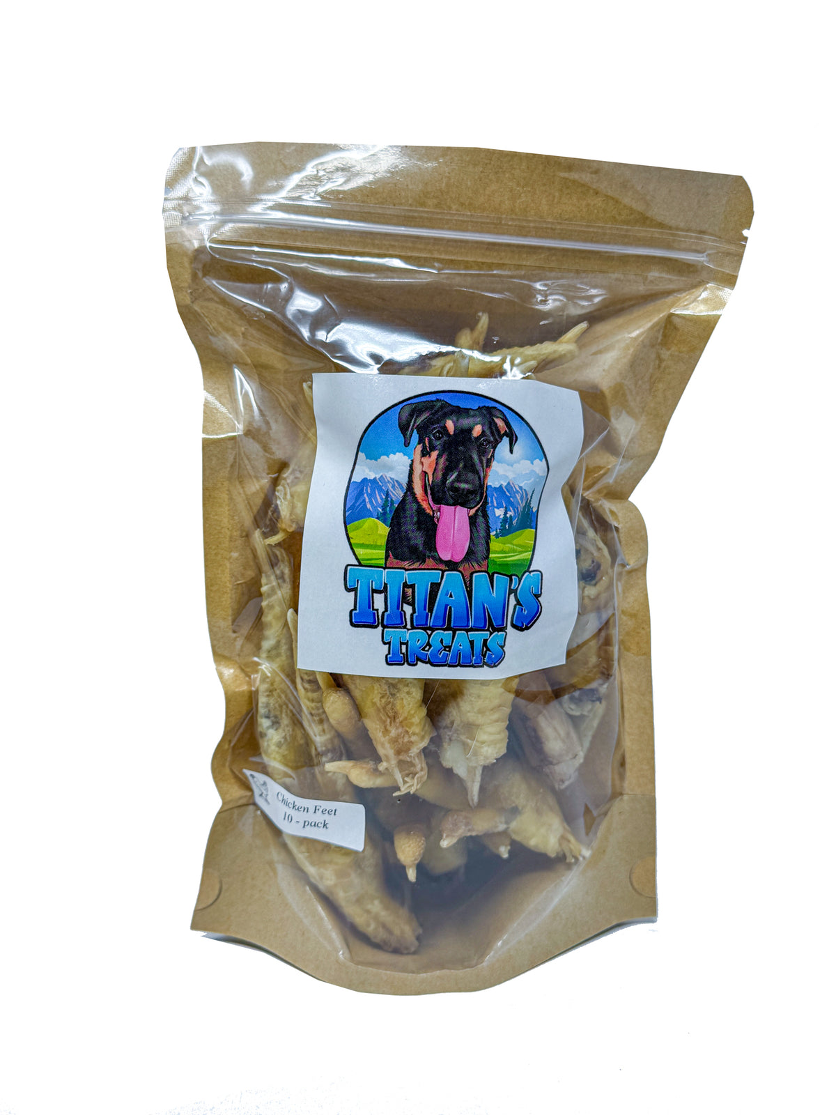 Titan's Treats 10 pack of dehydrated chicken feet dog treats