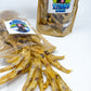 Titan's Treats dehydrated chicken feet dog treats with packages in background